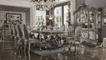 Antique Platinum Finish Versailles Dining Table 66820 by ACME
