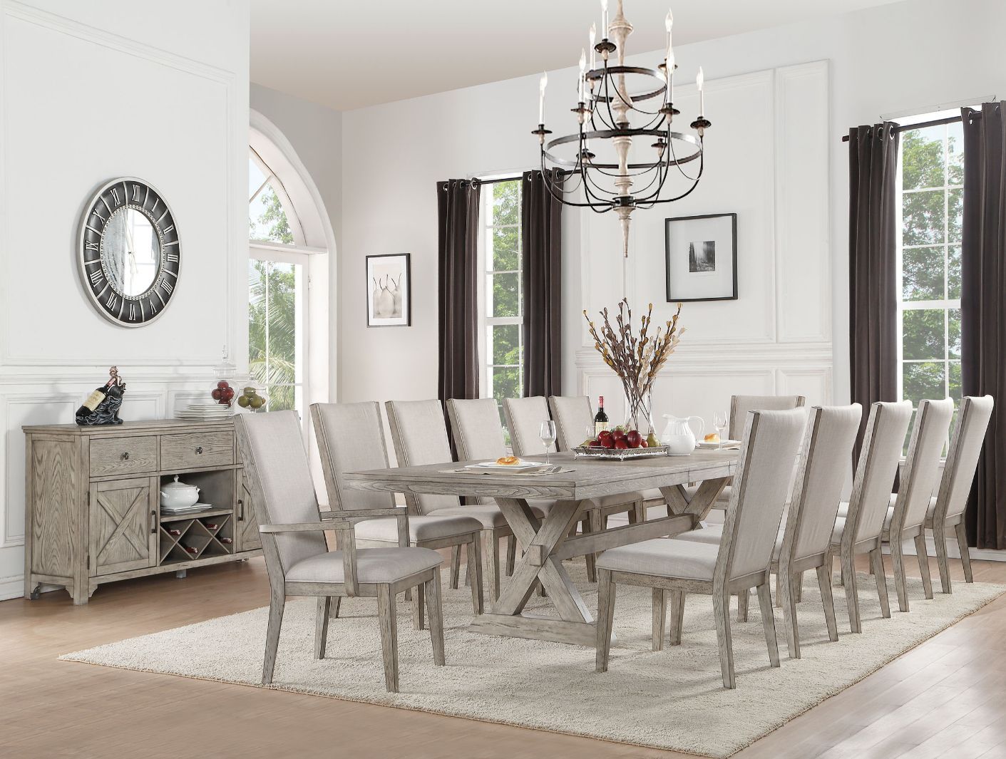 Gray Oak Rocky Dining Table 72860 By Acme | Mobilia Cleopatra 3 Gray Oak Rocky Dining Table 72860 by ACME - Image 1