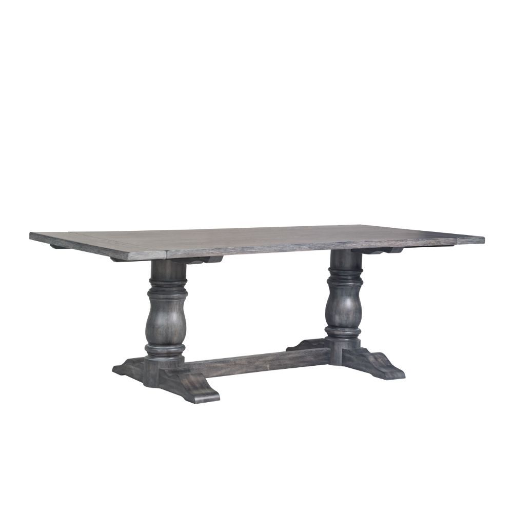 Weathered Gray Leventis Dining Table 66180 By Acme | Mobilia Cleopatra 3 Weathered Gray Leventis Dining Table 66180 by ACME - Image 1