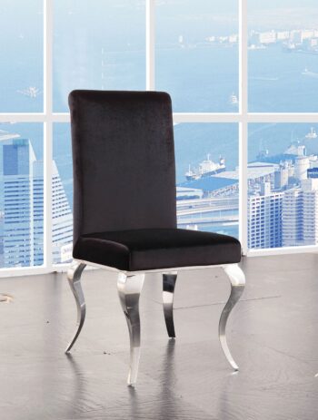 Fabiola Black Fabric Side Chair Set of 2 by ACME