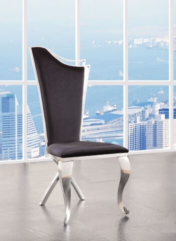 Cyrene Black Fabric Side Chair Set of 2 by ACME