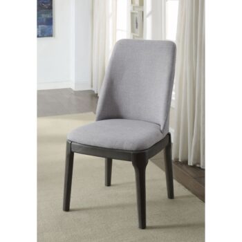 Madan Light Gray Linen Side Chair Set of 2 by ACME