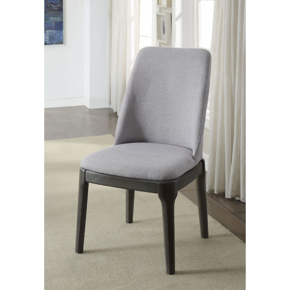 Madan Light Gray Linen Side Chair Set Of 2 By Acme | Mobilia Cleopatra 3 Madan Light Gray Linen Side Chair Set of 2 by ACME - Image 1