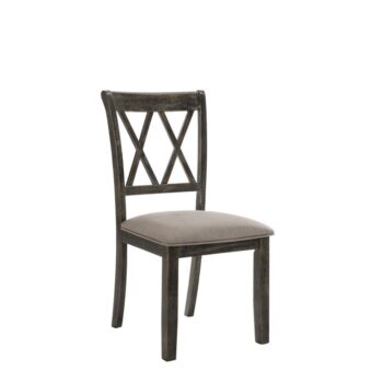 Claudia II Beige Fabric Side Chair Set of 2 by ACME