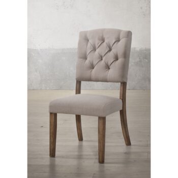 Bernard Beige Linen Side Chair Set of 2 by ACME