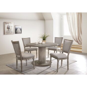Gabrian Beige Fabric Side Chair Set of 2 by ACME