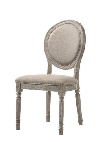 Faustine Tan Fabric Side Chair Set of 2 by ACME
