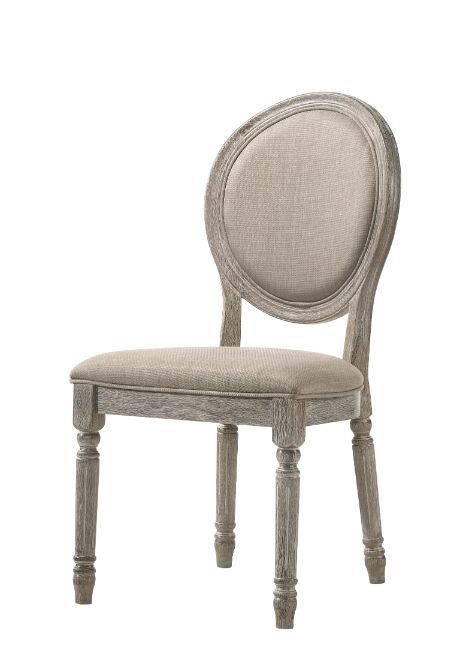 Faustine Tan Fabric Side Chair Set Of 2 By Acme | Mobilia Cleopatra 3 Faustine Tan Fabric Side Chair Set of 2 by ACME - Image 1