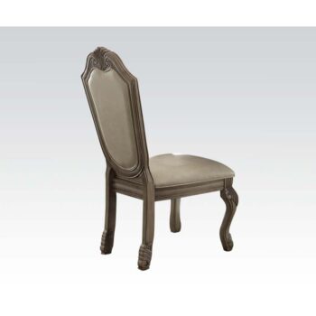 Chateau De Ville Leather & White Finish Side Chair Set of 2 by ACME