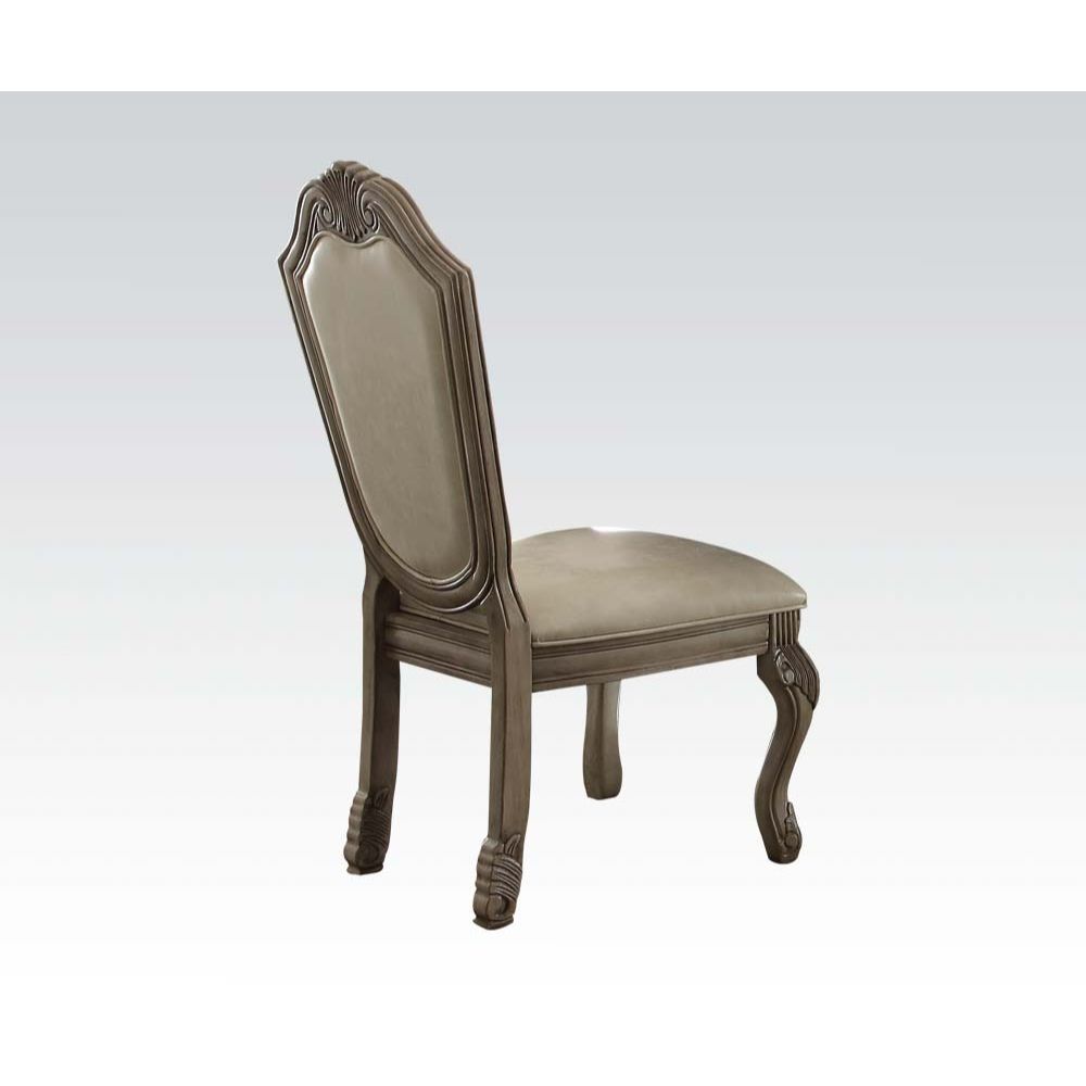 Chateau De Ville Leather & White Finish Side Chair Set Of 2 By Acme | Mobilia Cleopatra 3 Chateau De Ville Leather & White Finish Side Chair Set of 2 by ACME - Image 1