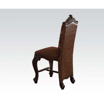 Versailles Brown Leather/Fabric Counter Height Chair Set of 2 by ACME