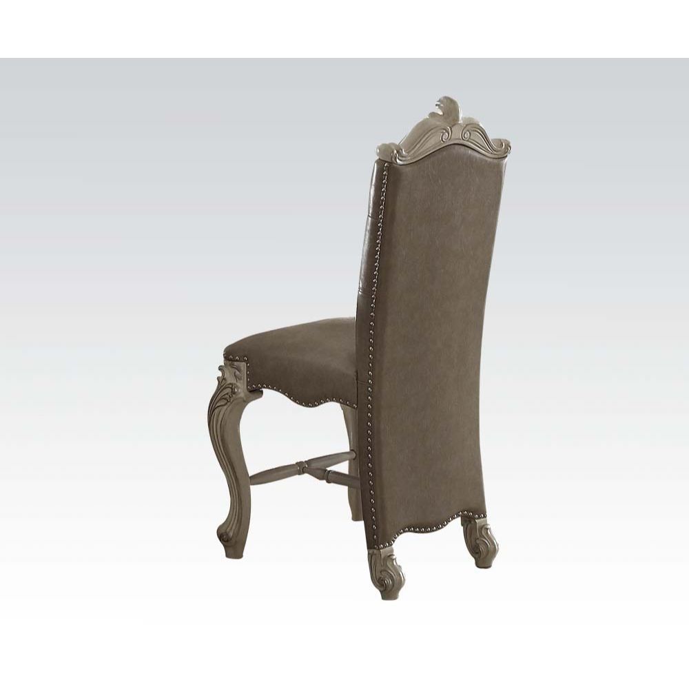 Bone White Leather Versailles Counter Height Chair 61152 By Acme | Mobilia Cleopatra 3 Bone White Leather Versailles Counter Height Chair 61152 by ACME - Image 1