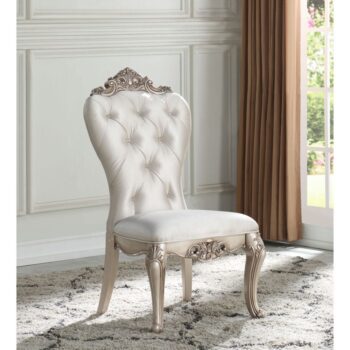 Gorsedd Cream Fabric Side Chair Set of 2 by ACME