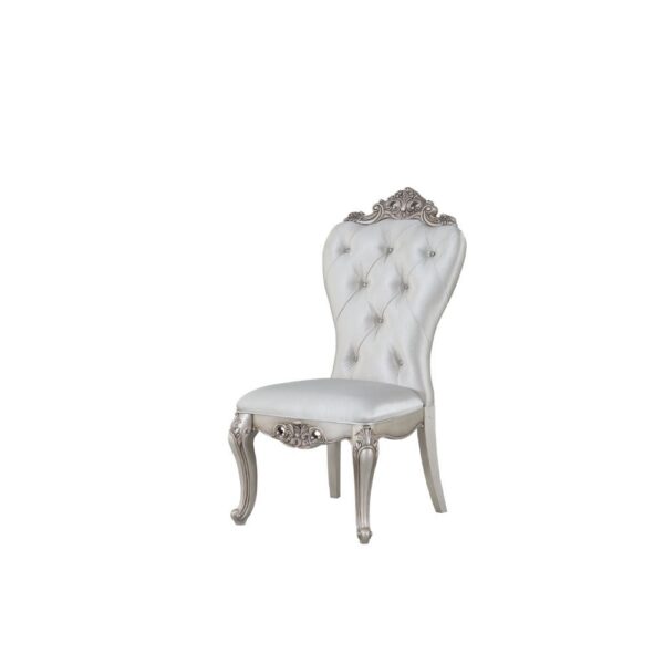 Gorsedd Cream Fabric Side Chair Set of 2 by ACME - Image 2