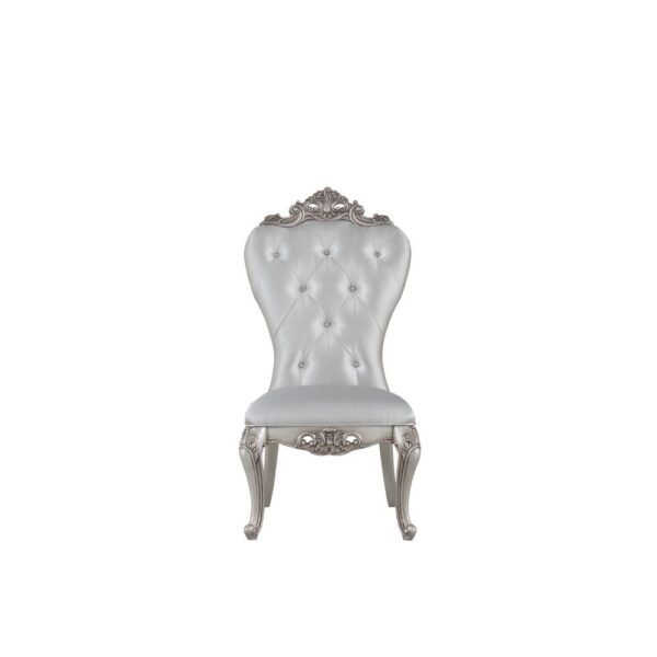 Gorsedd Cream Fabric Side Chair Set of 2 by ACME - Image 5