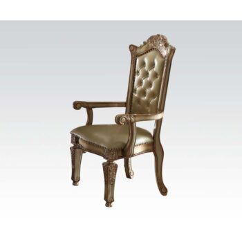 Vendome Arm Chair in Bone Leather Set of 2 by ACME