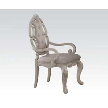 Ragenardus Fabric & White Finish Chair Set of 2 by ACME