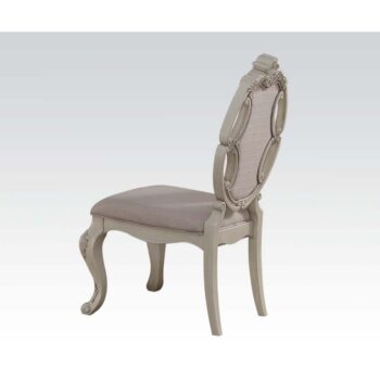 Ragenardus Fabric & White Finish Side Chair Set of 2 by ACME