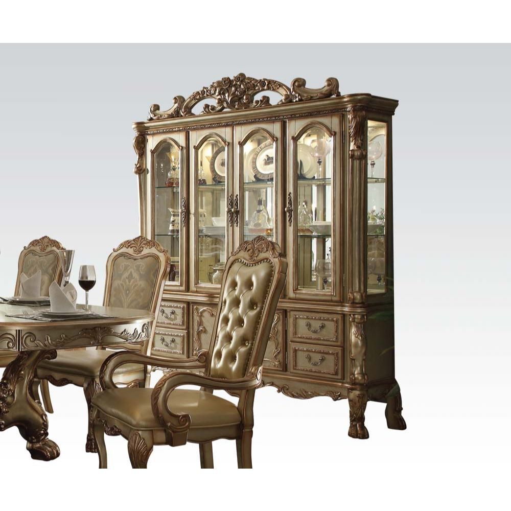 Gold Patina Finish Dresden Hutch & Buffet 63155 By Acme | Mobilia Cleopatra 3 Gold Patina Finish Dresden Hutch & Buffet 63155 by ACME - Image 1