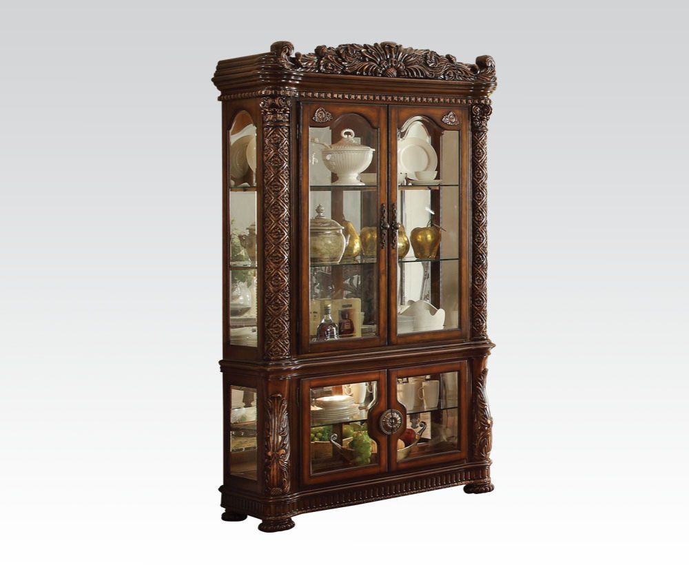 Vendome Curio In Cherry Finish 62023 By Acme | Mobilia Cleopatra 3 Vendome Curio in Cherry Finish 62023 by ACME - Image 1