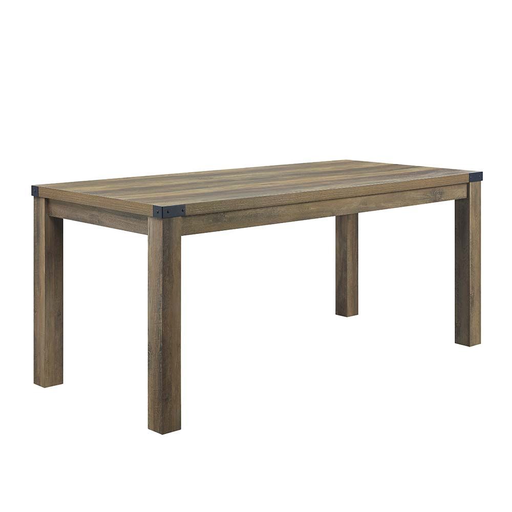 Rustic Oak Abiram Dining Table Dn01028 By Acme | Mobilia Cleopatra 3 Rustic Oak Abiram Dining Table DN01028 by ACME - Image 1