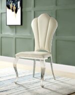 Cyrene Beige Leather Dining Side Chair Set of 2 by ACME