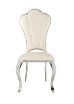 Cyrene Beige Leather Dining Side Chair Set of 2 by ACME - Image 2