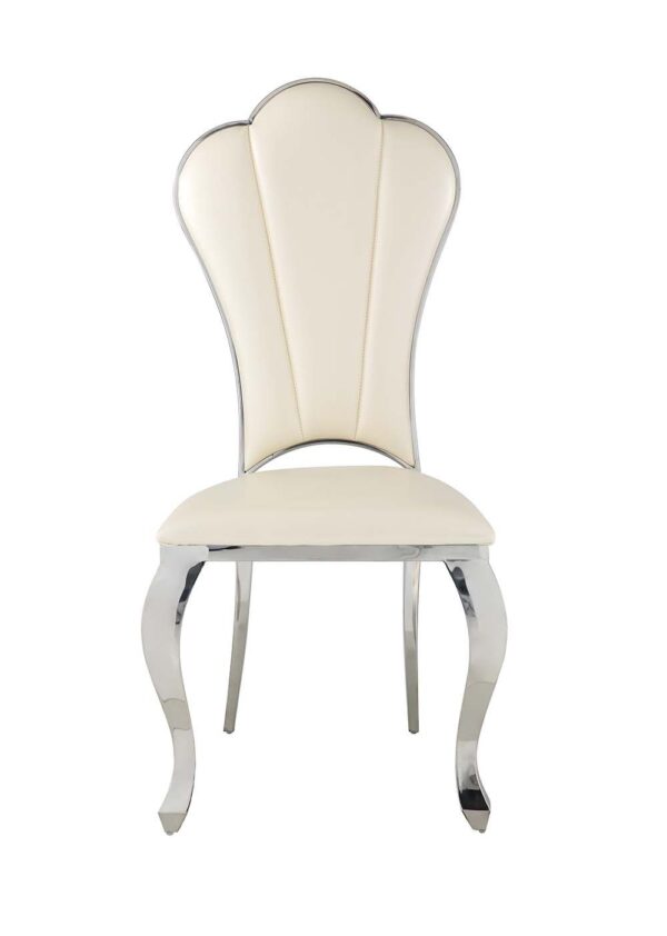 Cyrene Beige Leather Dining Side Chair Set of 2 by ACME - Image 2