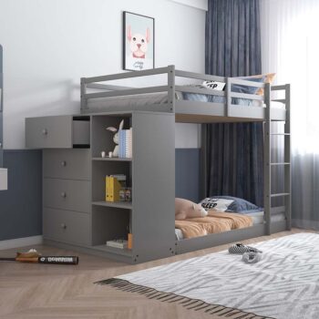 Gaston Twin/Twin Bunk Bed W/4 Drawers & 3 Compartments BD01372 by ACME