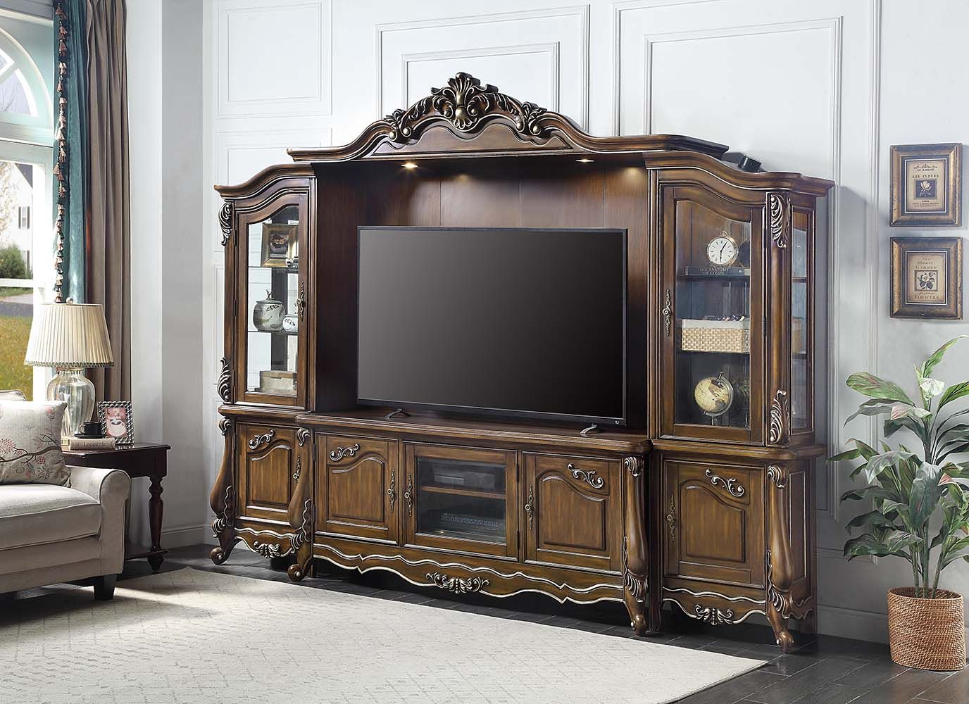 Oak Latisha Entertainment Center Lv01355 By Acme | Mobilia Cleopatra 3 Oak Latisha Entertainment Center LV01355 by ACME - Image 1