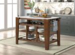 Marble Top Alaroa Kitchen Island AC00396 by ACME