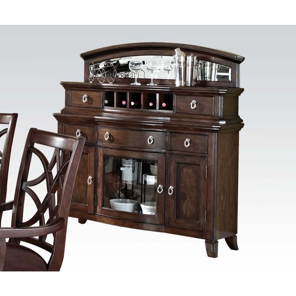 Dark Walnut Keenan Server 60259 Kit By Acme | Mobilia Cleopatra 3 Dark Walnut Keenan Server 60259 KIT by ACME - Image 1