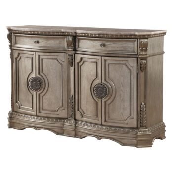 Antique Silver Finish Northville Server W/Marble Top 66925 by ACME