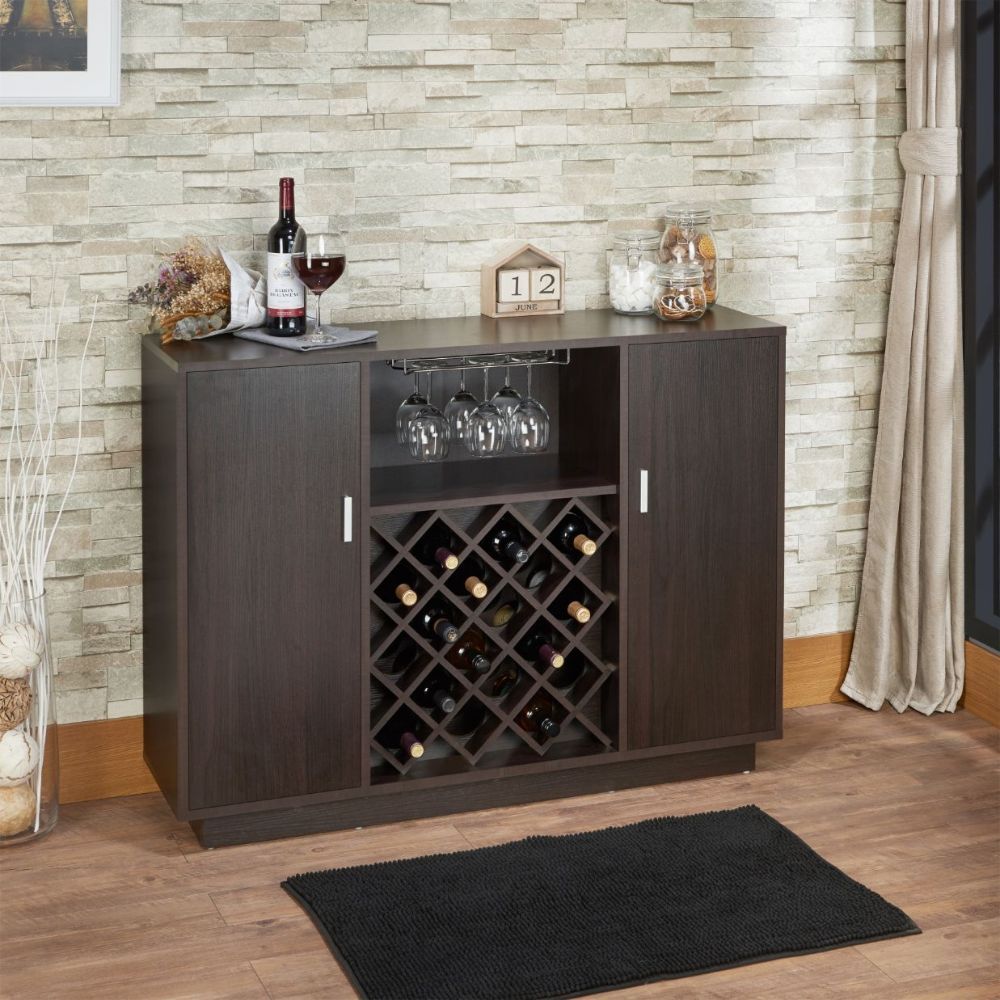 Hazen Server With Wine Storage And Stemware Rack By Acme | Mobilia Cleopatra 3 Hazen Server With Wine Storage and Stemware Rack by ACME - Image 1