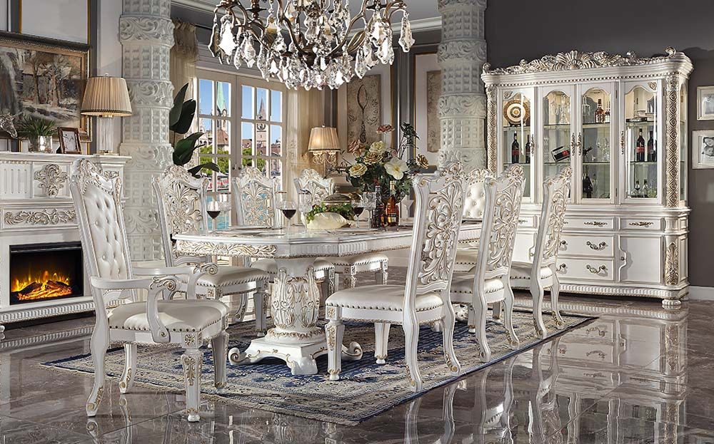 Vendom Double Pedestal Dining Table With Pedestal Base Dn01351 By Acme | Mobilia Cleopatra 3 Vendom Double Pedestal Dining Table With Pedestal Base DN01351 by ACME - Image 1