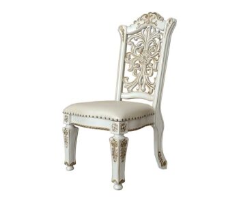 Vendom Pearl Leather Side Chair Set of 2 by ACME