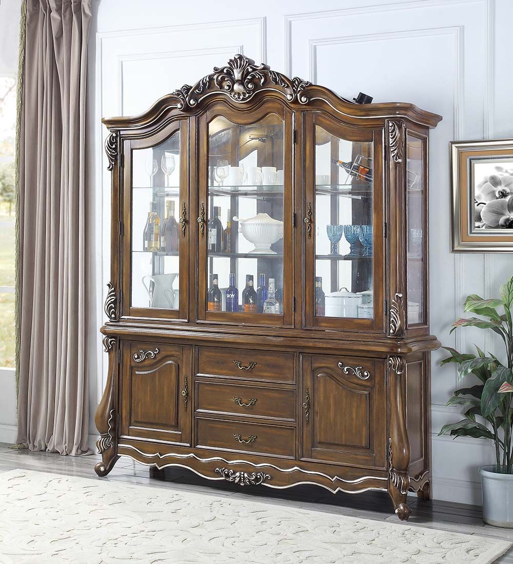 Oak Latisha Hutch & Buffet Dn01360 By Acme | Mobilia Cleopatra 3 Oak Latisha Hutch & Buffet DN01360 by ACME - Image 1