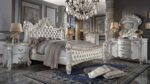 Vendom Pearl Leather Bed By ACME in White
