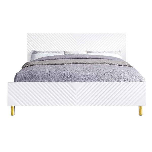 White High Gloss Gaines Bed by ACME - Image 4