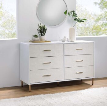White, Champagne & Gold Myles Dresser by ACME