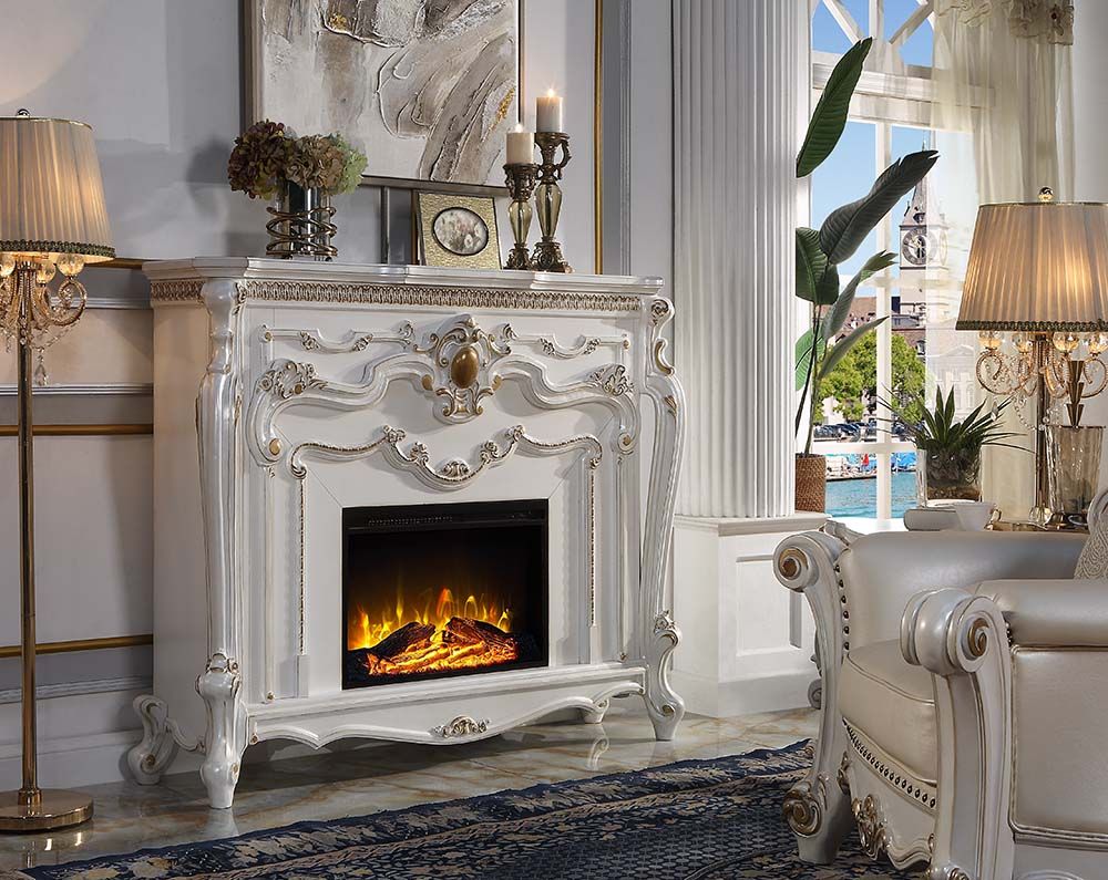 Pearl Picardy Fireplace Ac01345 By Acme | Mobilia Cleopatra 3 Pearl Picardy Fireplace AC01345 by ACME - Image 1