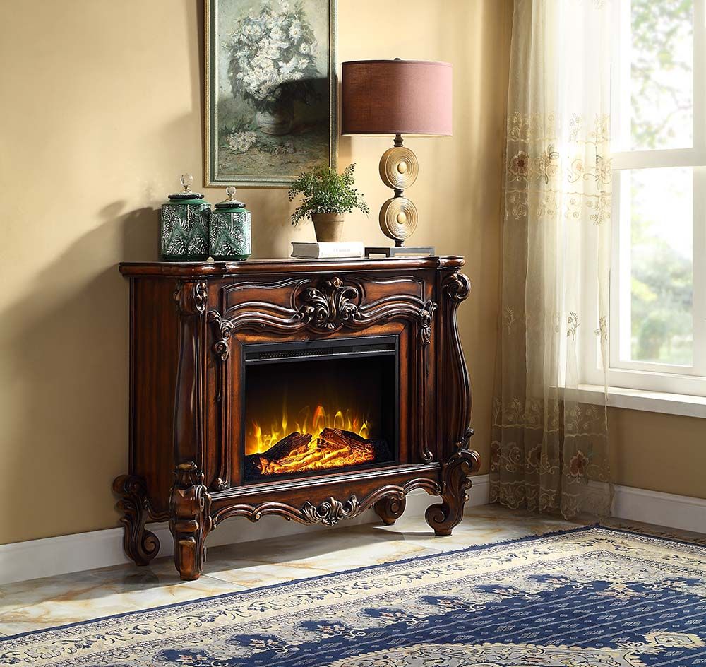 Cherry Oak Versailles Fireplace Ac01315 By Acme | Mobilia Cleopatra 3 Cherry Oak Versailles Fireplace AC01315 by ACME - Image 1