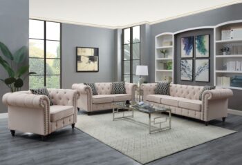 Beige Linen Aurelia Chair by ACME