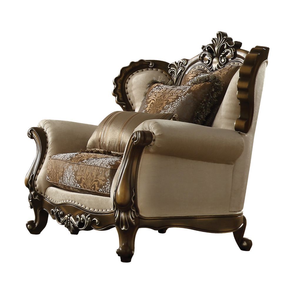Latisha Pattern Fabric Living Chair With 2 Pillows By Acme | Mobilia Cleopatra 3 Latisha Pattern Fabric Living Chair With 2 Pillows by ACME - Image 1