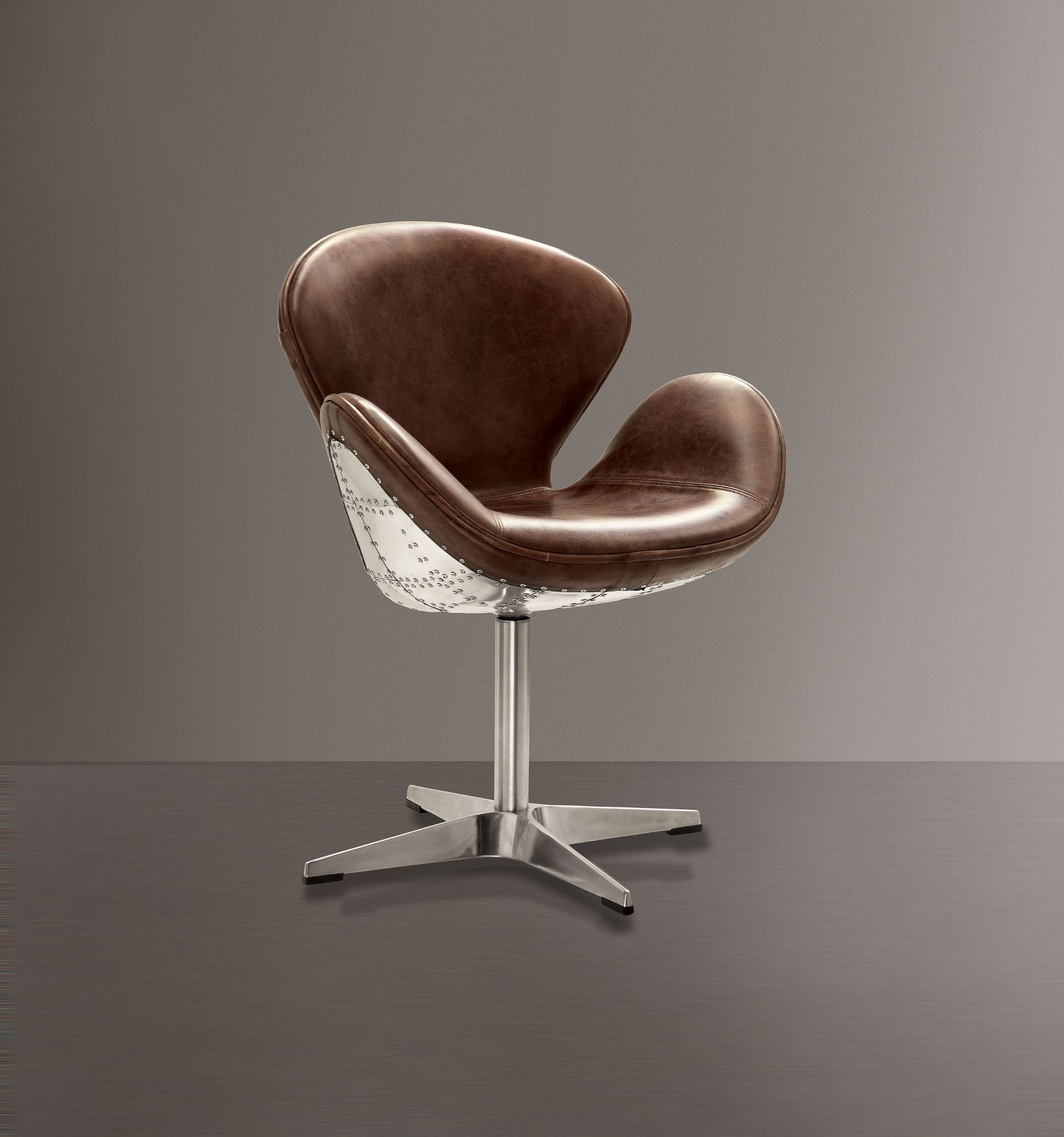 Brown Leather Brancaster Accent Chair W/Swivel 96553 By Acme | Mobilia Cleopatra 3 Brown Leather Brancaster Accent Chair W/Swivel 96553 by ACME - Image 1