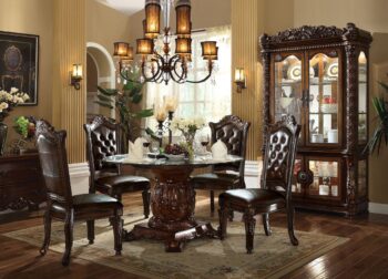 Vendome Round Dining Table in Cherry Finish 62010 by ACME