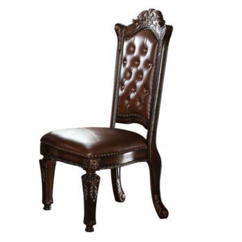 Vendome Side Chair in Cherry Leather Set of 2 by ACME