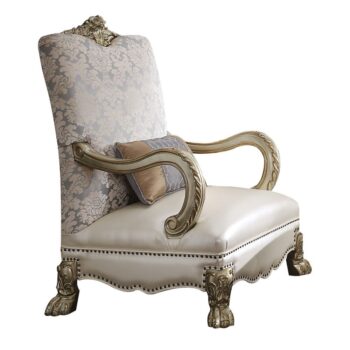 Dresden II Leather/Fabric Chair With Pillow by ACME