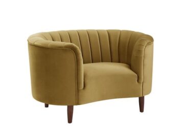 Olive Yellow Velvet Millephri Chair LV00165 by ACME