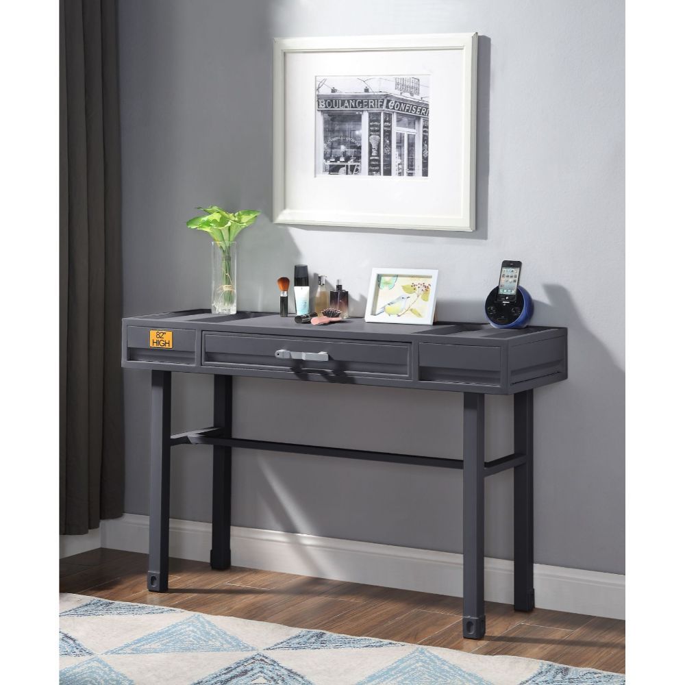 Gunmetal Cargo Vanity Desk 35924 By Acme | Mobilia Cleopatra 3 Gunmetal Cargo Vanity Desk 35924 by ACME - Image 1